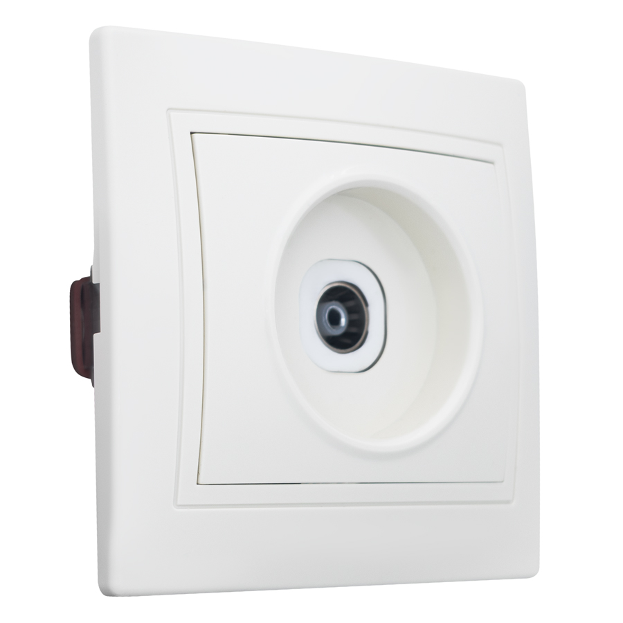 Розетка телевизионная простая (0-2400МГц, "мама") скрытой установки IP20,слоновая кость "Дельта" General