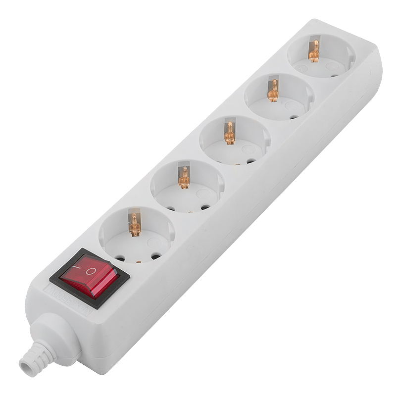 Розеточная колодка GSB-16-5-G-S-IP20, 16 А, 5 мест, с/з, с/в, IP20, 1/50