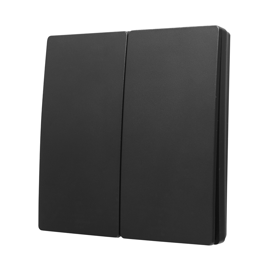 Выключатель беспроводной, накладной, двухклавишный, черный