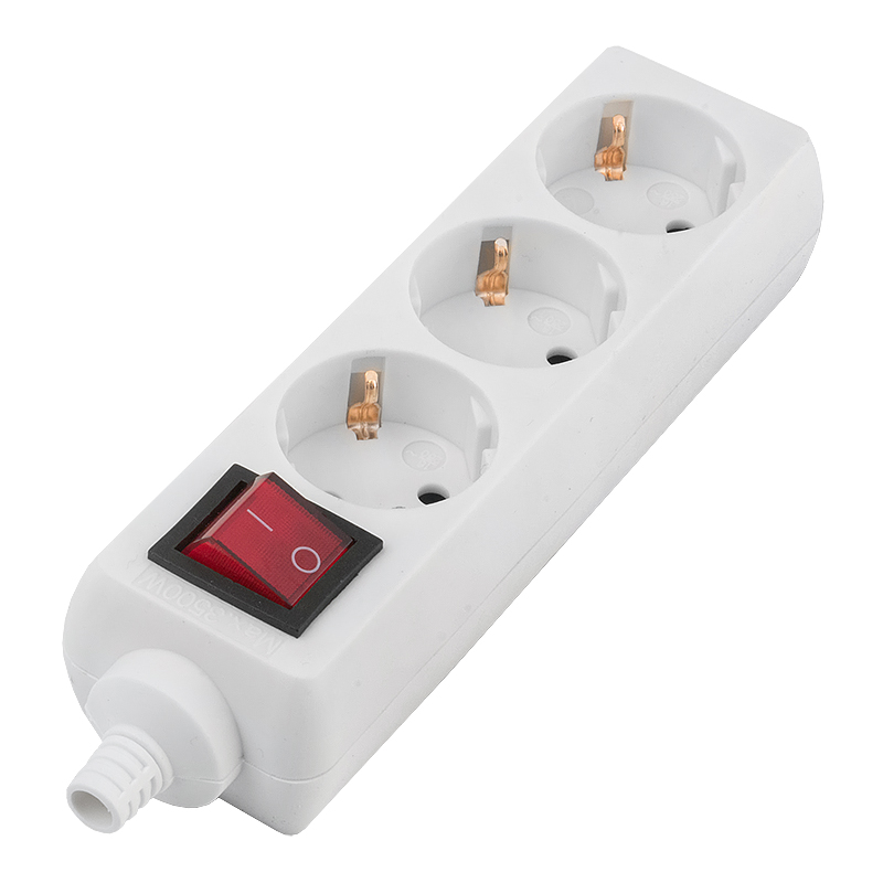 Розеточная колодка GSB-16-3-G-S-IP20, 16А, 3 места, с/з, с/в, IP20, 1/50