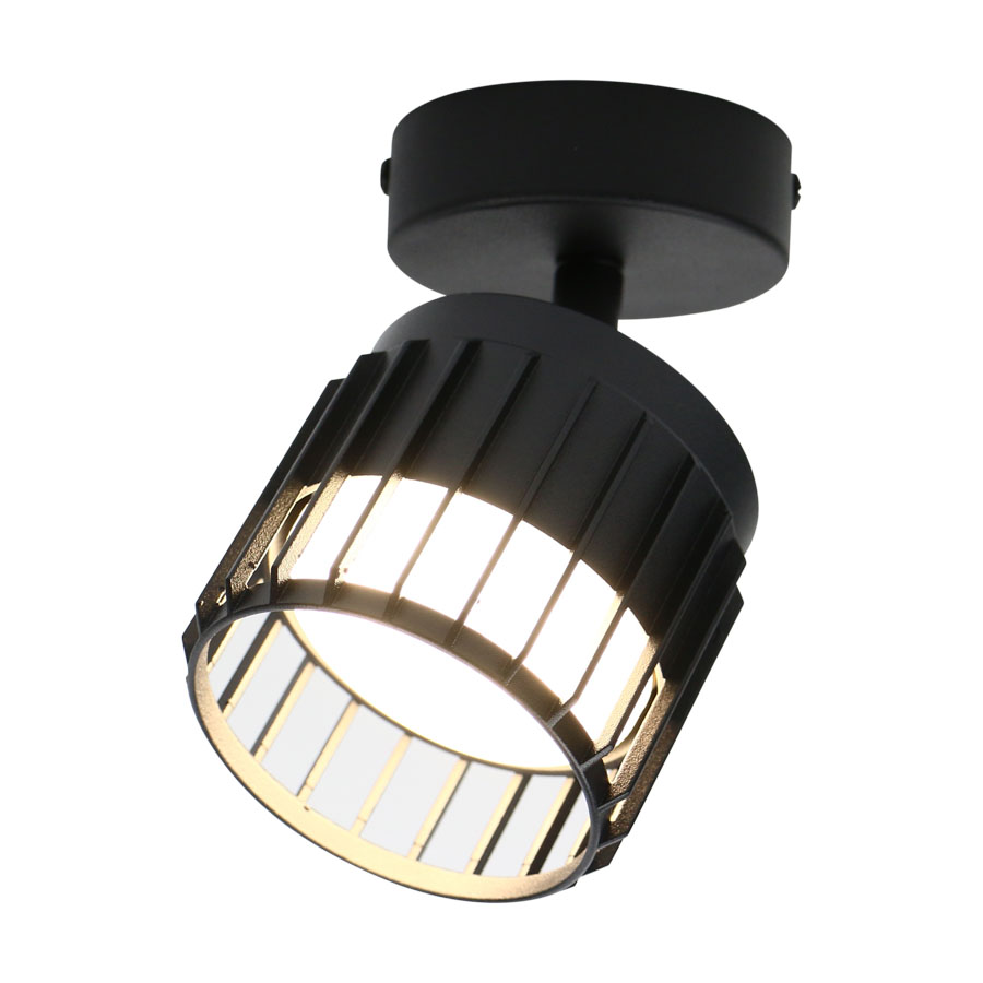 Спот на основании General GWL-GX53-M-IP20 Одинарный Черный Клетка