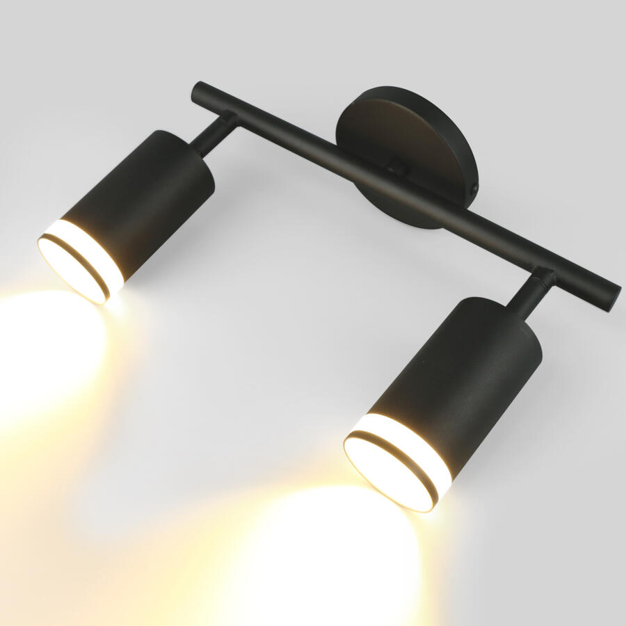 Спот на основании GWL-2GU10-M-IP20 Двойной Черный Башня