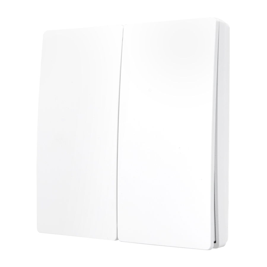 Выключатель беспроводной, накладной, двухклавишный, белый