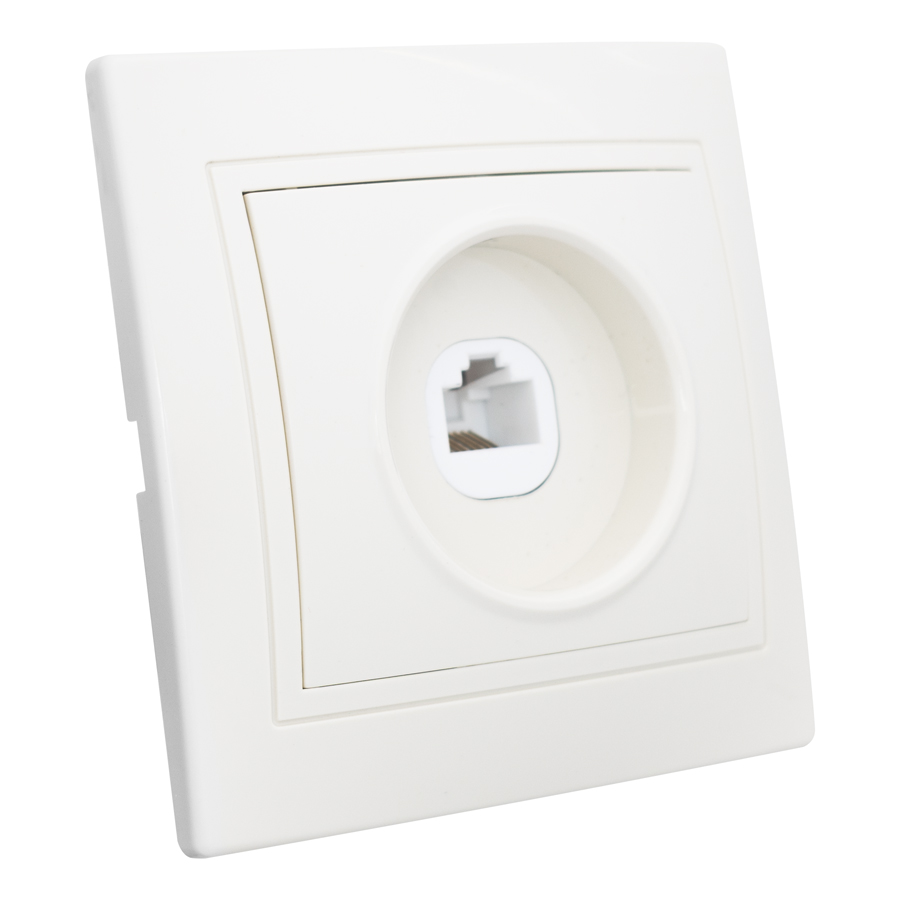 Розетка компьютерная RJ45 скрытой установки IP20,слоновая кость "Дельта" General