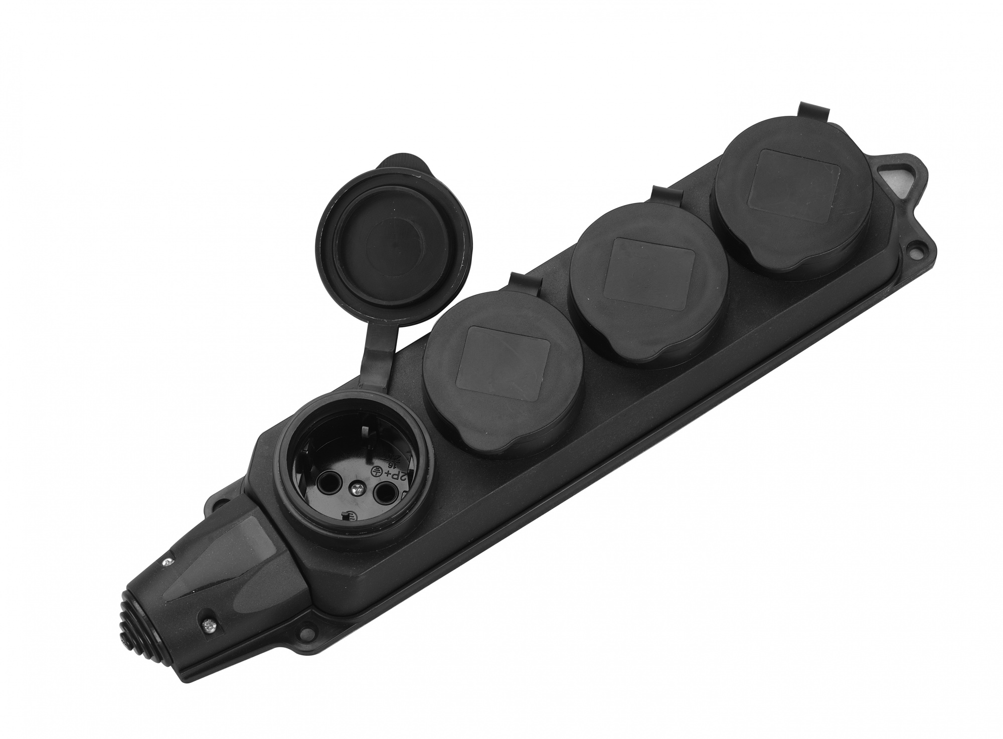 Розеточная колодка GSB-16-4-G-IP44, 16А, 4 места, с/з, б/в, IP44, 1/25