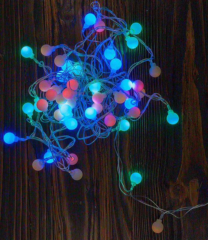 Гирлянда "ШАРЫ" GLFG-50-500-IP20-XB-RGB  50 диодов 5м с контроллером 8 режимов