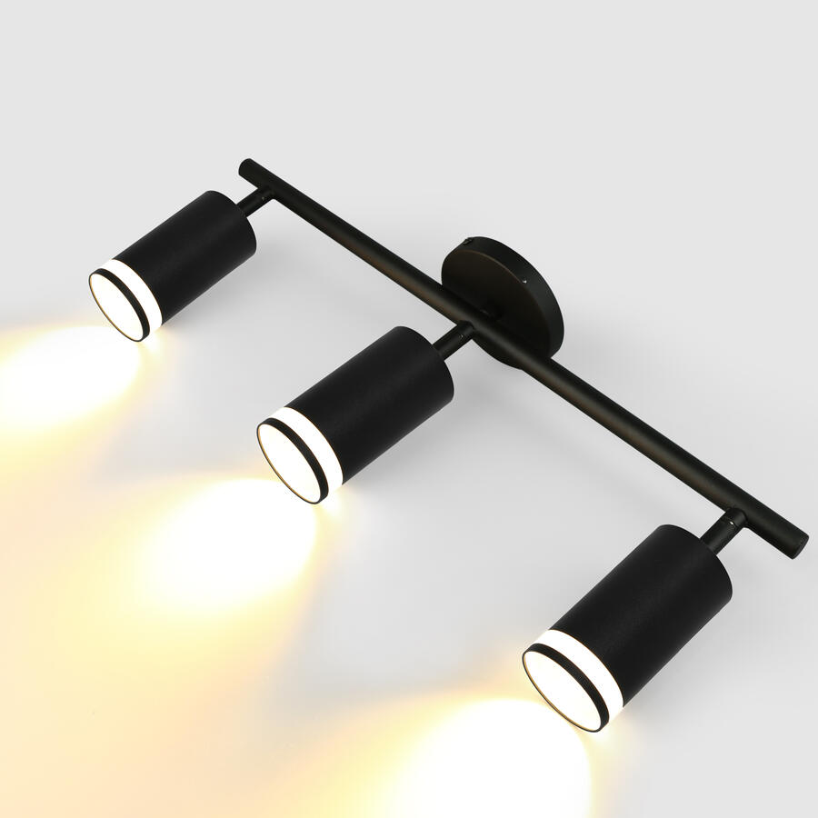 Спот на основании GWL-3GU10-M-IP20 Тройной Черный Башня