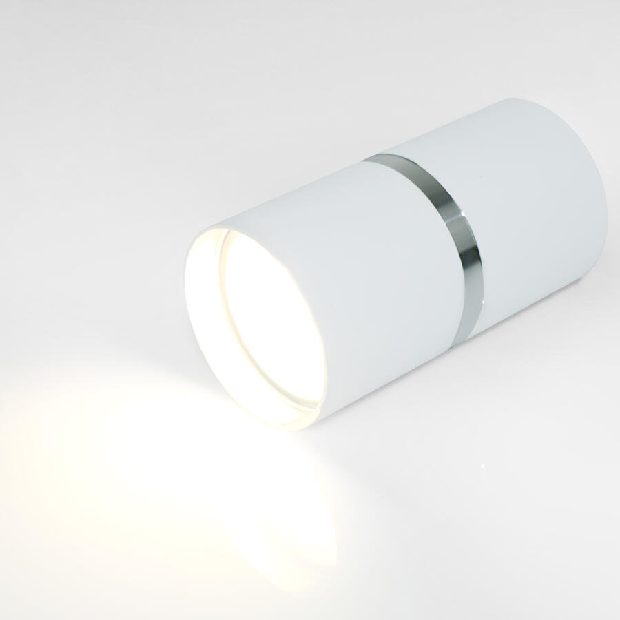 Спот GWL-GU10-M-IP20 Белый + Серебярное кольцо Диаметр