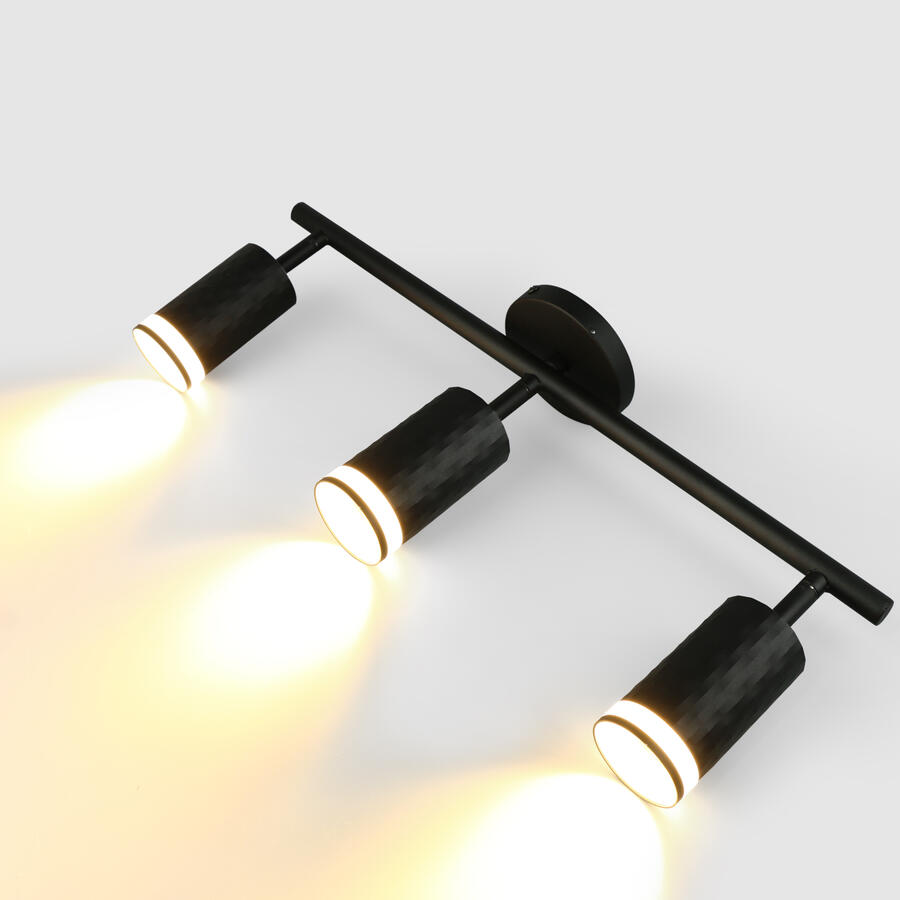 Спот на основании GWL-3GU10-M-IP20 Тройной Черный Кирпич