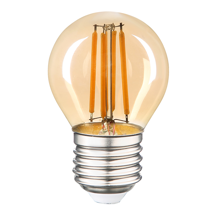Лампа светодиодная General GLDEN-G45S-10-230-E27-6500, золотая, E27, 6500 К, 661436