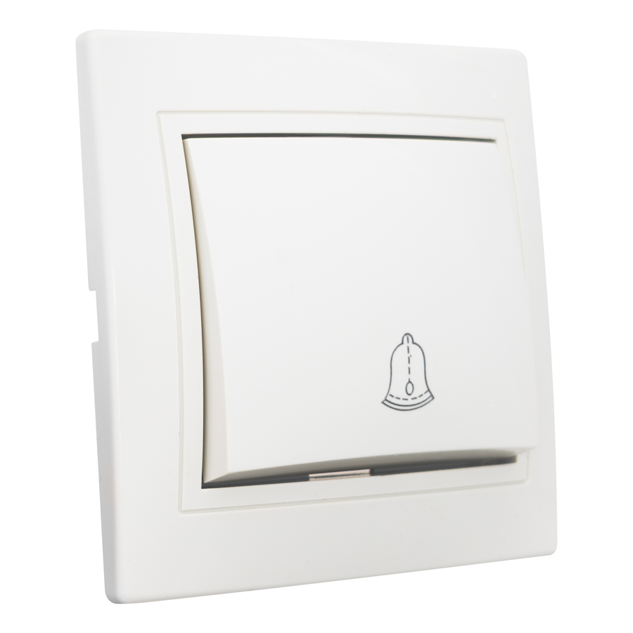 Выключатель кнопка звонковая скрытой установки 6А IP20,слоновая кость (керамика) "Дельта" General