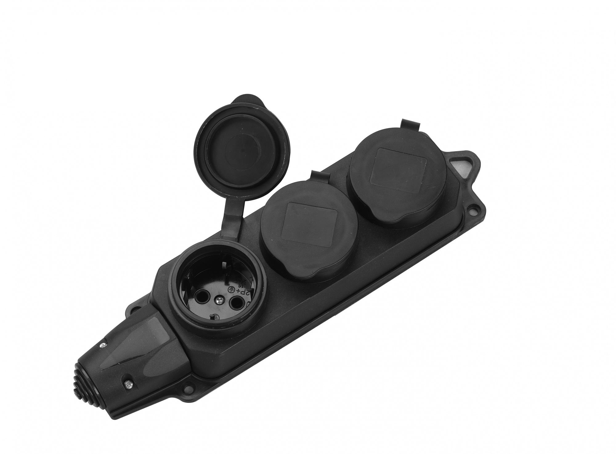 Розеточная колодка GSB-16-3-G-IP44, 16А, 3 места, с/з, б/в, IP44, 1/25