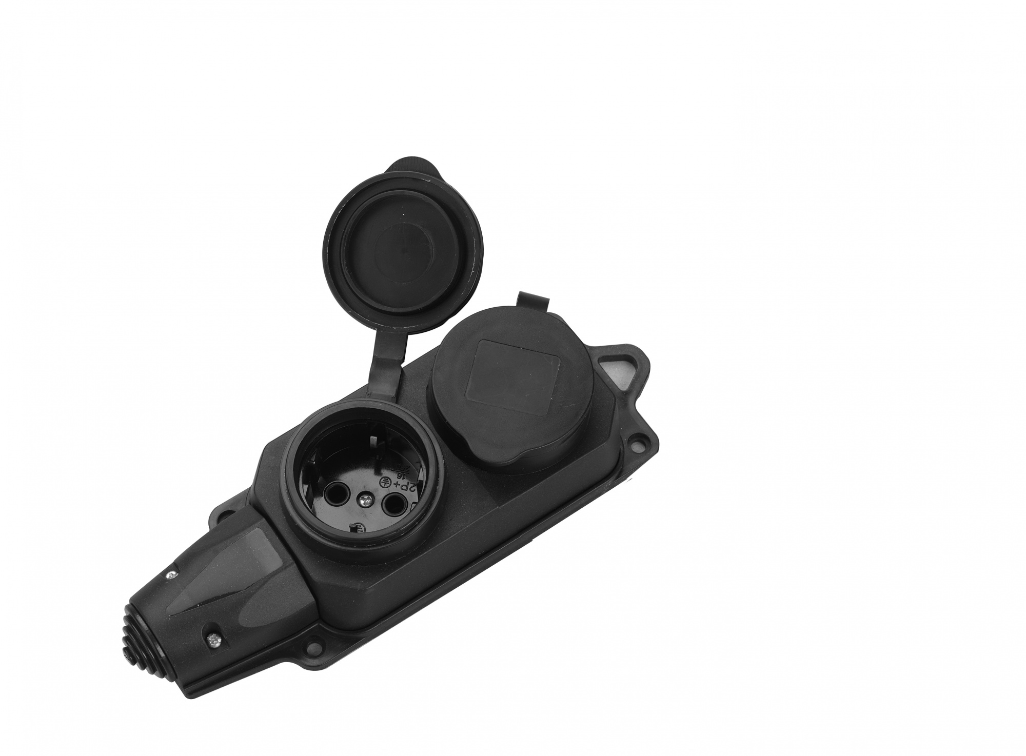 Розеточная колодка GSB-16-2-G-IP44, 16А, 2 места, с/з, б/в, IP44, 1/50