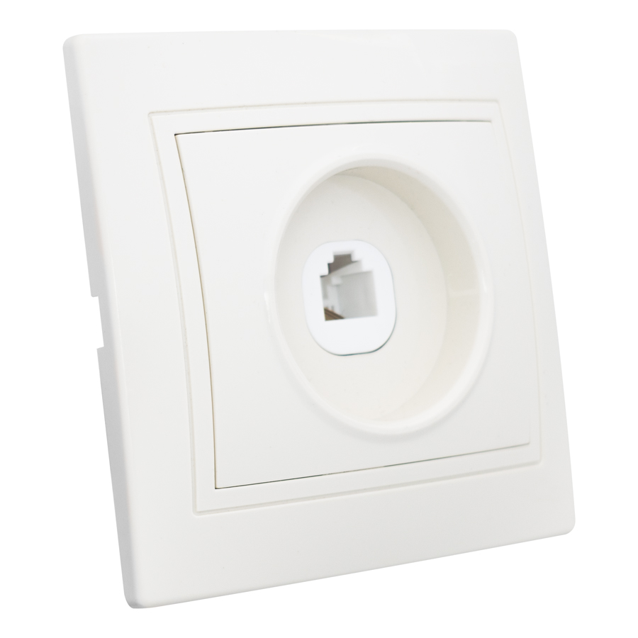 Розетка телефонная RJ11 скрытой установки IP20,слоновая кость "Дельта" General